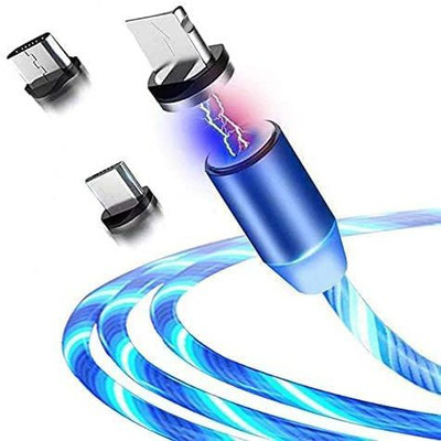 TECHGEAR USB 360 Degree Rotation 3 in 1 Fast Charging Data Cable USB Adapter(Blue)