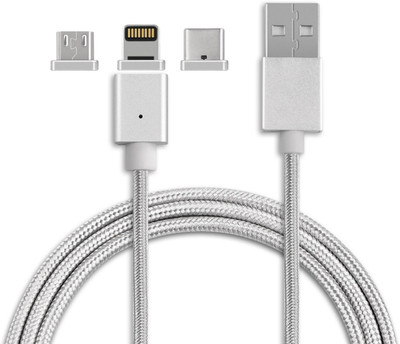 IGADG Magnetic Charging Cable 1 m Data Cable with Lightning Connector(Compatible with IPhone, iPad, Grey, One Cable)