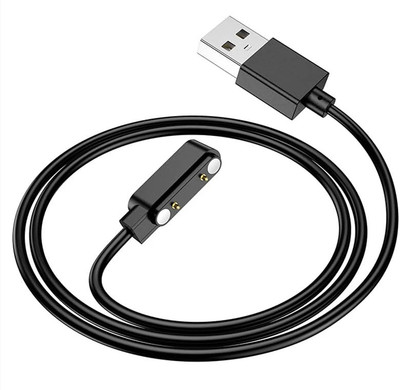 HexaGear Magnetic Charging Cable 2 A 0.9 m NA Astor FS2 Pro Smart Watch, 1.96” AMOLED Display(Compatible with Fastrack Astor FS2 Pro, 38147QM01K, DO NOT WORK ANY OTHER WATCH, Black, One Cable)