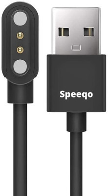 Speeqo Magnetic Charging Cable 0.4 m Magnetic Suction Charger Compatible with (boAt Wave Beat Call Smart Watch)(Compatible with boAt Wave Beat Call Smartwatch, Black, One Cable)