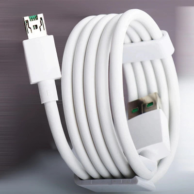 CABTRONICS Micro USB Cable 4 A 1 m original VOOC 20W 5V/4A 7PIN MICRO VOOC CHARGER CABLE(Compatible with Micro USB Supported Devices, White Green, One Cable)
