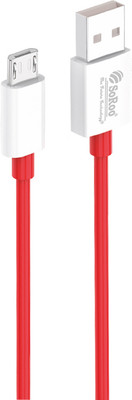 Soroo Future Micro USB Cable 1 m Micro USB Cable | Compatible with Micro USB Cable 4 A 1 m original VOOC 20W MICRO USB 5V/4A FAST CHARGER(Compatible with Oppo F9 Pro, R7, R9 F11 Pro, Realme 3 PRo, Red, One Cable)