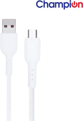 CHAMPION Micro USB Cable 1 m PVC 2.4Amp Fast Charging Data Cable For Samsung Galaxy S6(Compatible with Mobile Charging & Data Transfer, White, One Cable)