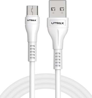 UTRAX Micro USB Cable 3 A 1 m Copper Braiding Micro USB Cable With 3.1A Fast Charging and Data Transfer speed upto 480mbps(Compatible with All Micro USB Supported Devices, White, One Cable)