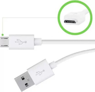 Kelso Micro USB Cable 1 m V8 For Xiaomi, Redmi & MI (2.5 Amp, 1 Meter)(Compatible with Compatible with All Smartphones, Laptops, Tablets, TV, Bluetooth Speakers, White, One Cable)