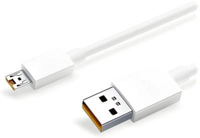 ULTRADART Micro USB Cable 4 A 1 m TPU MICRO VOOC 20W-5V/4A VOOC CHARGER 7 PIN MICRO USB CABLE(Compatible with Oppo F9 Pro, R7, R9 F11 Pro, Realme 3 PRo, White & Yellow, One Cable)
