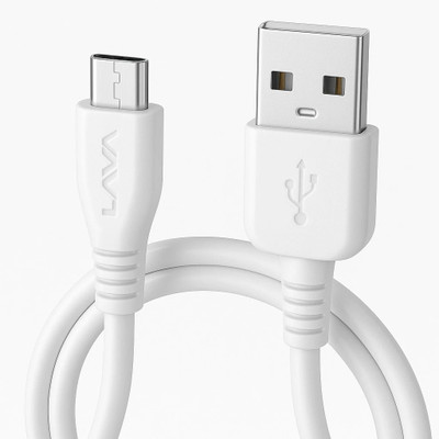 LAVA Micro USB Cable 1 m D2 STRONG(Compatible with ALL PHONE & ACCESSORIES COMPATIBLE WITH MICRO TYPE-B PORT, White, One Cable)