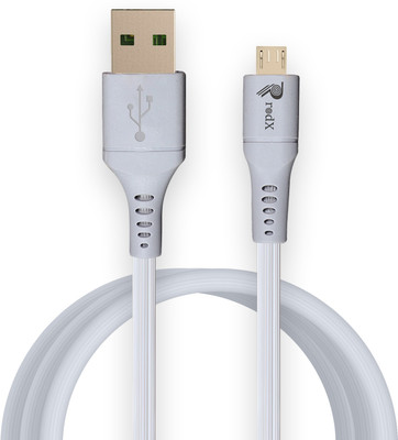 rodX Micro USB Cable 4 A 1.2 m 4A Micro USB Rapid Charging 4 Core Tinned Copper Gear TPE(Compatible with Camera, Headphone, Smart Watch, Smartphone, Grey, One Cable)