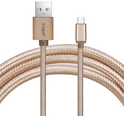 JABOX Micro USB Cable 2 m 6.28 Feet Long Nylon Braided Fast Charging(Compatible with Mobile, Tablet, Gold, One Cable)