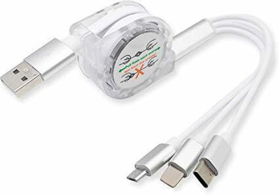 IGADG Micro USB Cable 2 A 0.5 m 3 in 1(Compatible with Smartphones, White, One Cable)