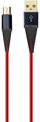 LA'FORTE Micro USB Cable 2.1 A 1.5 m Silicon, PVC Gold Connector(Compatible with Mobile Charging, Data Transfer, Red, Black, One Cable)
