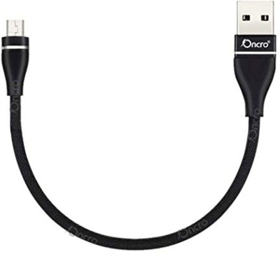 ONCRO Micro USB Cable 2.4 A 0.25 m short micro usb cable for power bank android phone fast charging data nylon mi(Compatible with Android smartphones, tablets, Black, One Cable)