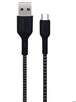 CHAMPION Micro USB Cable 1 m Braided Black Fast Charging Data Cable 2.4Amp(Compatible with Mobile Charging & Data Transfer, Black, One Cable)