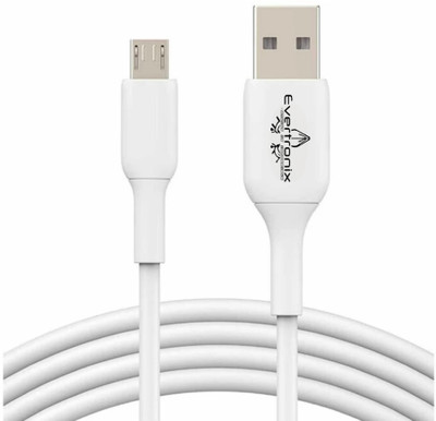 EVERTRONIX Micro USB Cable 3.1 A 1 m Micro USB Cable 1 m v8 DATA CABLE (Compatible with Data Transfer, Fast Charging, White)(Compatible with MOBILE, White, One Cable)