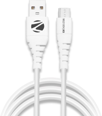 ZEBRONICS Micro USB Cable 2 A 1 m Zeb MU2100V Data(Compatible with Mobile, Laptop, Desktop, White)