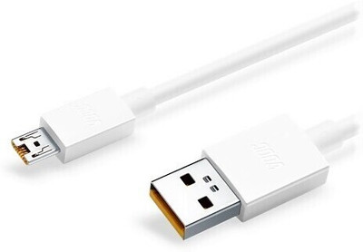 Bullfrog Micro USB Cable 4 A 1 m TPU MICRO VOOC 20W-5V/4A VOOC CHARGER 7 PIN MICRO USB CABLE(Compatible with Oppo F9 Pro, R7, R9 F11 Pro, Realme 3 PRo, White & Yellow, One Cable)