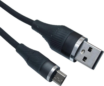 Lipzie Micro USB Cable 1 m Micro USB Cable, High-Speed USB 2.4A Sync & Charging Cable(Compatible with Mobile, Black)