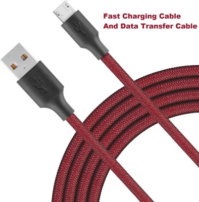zbox Micro USB Cable 2 A 1 m PET Braided cable 1M(Compatible with Android and Other Micro USB Supported Devices, Red, One Cable)