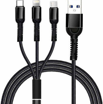 bs power Micro USB Cable 2 A 2 m EZ570 -BLACK(Compatible with MOBILE, LAPTOP, TABLET, Black, One Cable)