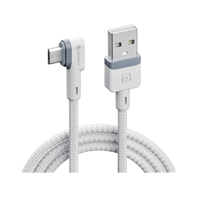 Portronics Micro USB Cable 3 A 1.2 m Konnect L(Compatible with All Phones, White, One Cable, USB Type A To Micro USB, 15 W)