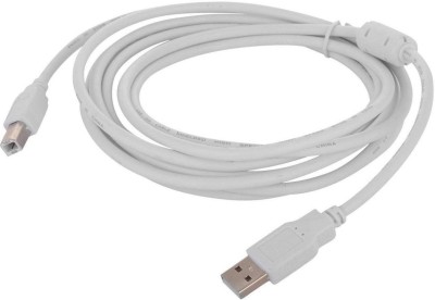 TERABYTE Micro USB Cable 2 A 5 m 2.0 USB Printer Cable Printer for HP, Canon, A USB Male to B Printer Male Cable(Compatible with Computer, Printer, Scanner, Laptop, PC, White, One Cable)