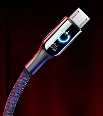 CLAT Micro USB Cable 3 A 1.01 m Micro Cable with Intelligent Power Off Led Light and Quick Charging Indicator(Compatible with SAMSUNG, VIVO, OPPO, REALME, REDMI, IQOO, INFINIX,TECNO, Red, One Cable)