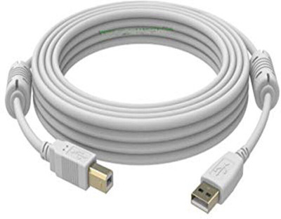 Ever Forever Micro USB Cable 5 m 2.0 USB A Male to B Male Printer, Scanner Cable(Compatible with Printer, White, One Cable)