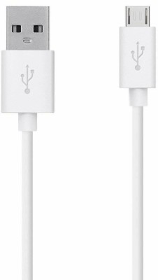 Kelso Micro USB Cable 1 m V8 For Xiaomi, Redmi & MI (2.5 Amp, 1 Meter, White)(Compatible with Compatible with All Smartphones, Laptops, Tablets, TV, Bluetooth Speakers, White, Pack of: 2)