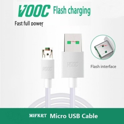 SANNO WORLD Micro USB Cable 1.62 m 5V/4A Vooc SuperFast Charging Cable for . F11 Pro & All .o Smartphone(Compatible with Reno/F11/Find 7/ R7 Plus/ N3/ R5/ U3/ F1 Plus/ R9S/ R9S Plus, White, One Cable)