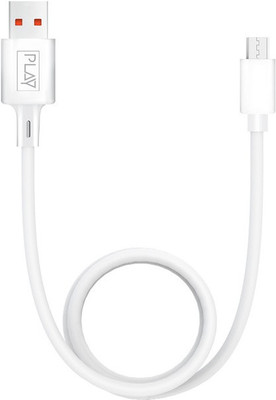 PLAY Micro USB Cable 2.4 A 1 m PVC CORE M10(Compatible with Mobile phones , Tablets, gaming devices, White, One Cable)