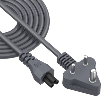 ULTRABYTES Power Cord 1.5 m 3PIN Laptop Power Cable with 350W Load Capacity(Grey)(Compatible with laptop, Notebooks / Printers / LCD TFT CRT Monitors, Grey, One Cable)