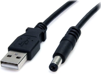FOX MICRO Power Cord 1.4 m USB 2.0 A Type Male to 5.5 x 2.5mm DC 5V Power Plug Barrel Connector Cable(Compatible with Access Control Attendance, Electronic Dog, router, Surveillance, Black, White, One Cable)