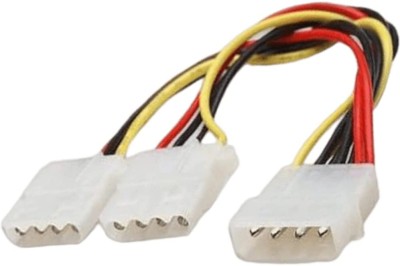 Paruht Power Sharing Cable 0.15 m PSU 4 Pin Molex Male to 2XMolex IDE Female Power Supply Y Cable(Compatible with 4 Pin IDE Connectors, 1P - MultiYellow, One Cable)