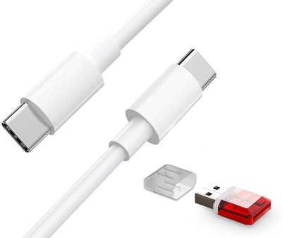 Red Champion Power Sharing Cable 0.6 m Type C To Type 3.4A 30W PD FAST CHARGING DATA CABLE WHITE MINI 5570 CARD READER(Compatible with Mobiles, White, One Cable)