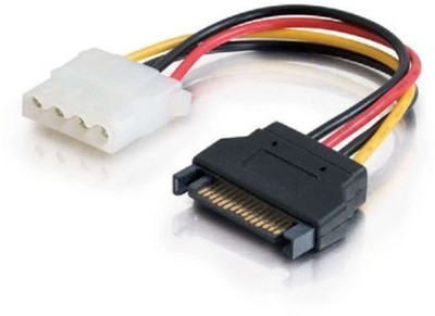 ULTRABYTES Power Sharing Cable 0.2 m SATA 15 Pin Male Power to 4 pin Molex Female Convert Connect SATA to Molex Cable(Compatible with the adoption of a new 15-pin drive power connector,, Multicolor)