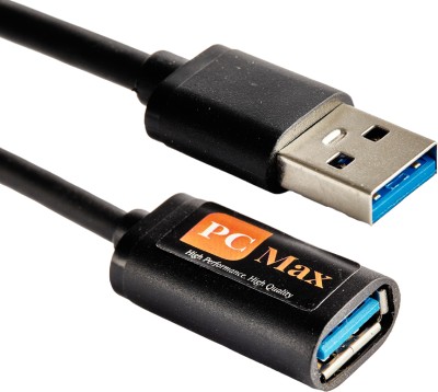 PC Max Power Sharing Cable 3 m Super Speed USB 3.0 Male to Female Extension Cable(Compatible with USB Devices, Black, One Cable)