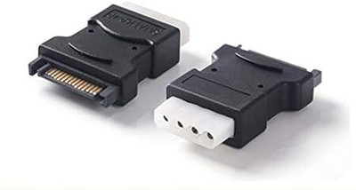 WiredCom Power Sharing Cable 0.2 m 15 Pin SATA Male to 4 Pin Molex Female(Compatible with PC, Black, One Cable)