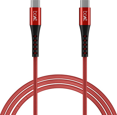 boAt USB Type C Cable 5 A 1.5 m Aluminium Alloy Shell Type-c C600(Compatible with Any device with Type-c port, Red, One Cable)