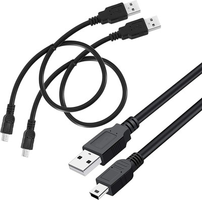 STORITE Reversible USB 2.0 2 A 0.35 m USB 2.0 A to Mini 5 pin B Cable for External HDDS/Camera/Card Readers(Compatible with xternal HDDS/Camera/Card Readers, Black)