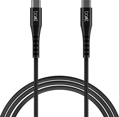 boAt USB Type C Cable 5 A 1.5 m Aluminium Alloy Shell Type-c C600(Compatible with Any device with Type-c port, Black, One Cable)