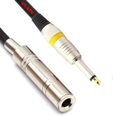 EKAAZ Stereo Audio Cable 5 m Mono TS Extension Cable Guitar Extension Cable, 1/4 Instrument(Compatible with TS Extension Cable, Black)