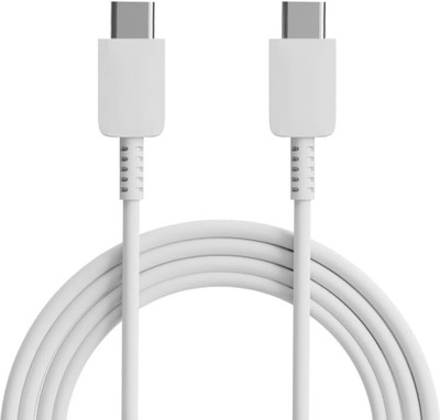 Bluebyte Type C 6 A 1 m PVC Type C to Type C(Compatible with PD charging supported smart phones, Samsung Galaxy Series, Samsung Note Series, White, One Cable)