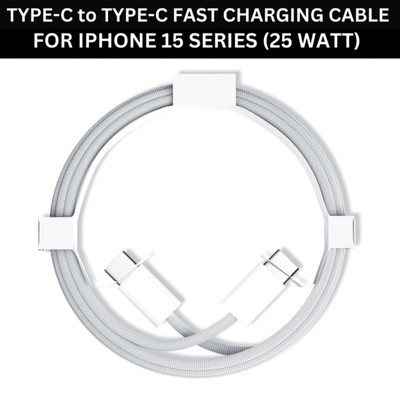 RoarX Type C 6 A 1 m Nylon Braided Charger Cable for iPhone15/iMac/iPad Air/Mini(Compatible with iPhone 15 / 15 Plus / 15 Pro / 15 Pro Max / iPad / iPad Pro, White, Type C To Type C Fast Charging Cord 3 Ft Compatible With IPhone 15, One Cable) deal from flipkart RoarX Type C 6 A 1 m Nylon Braided Charger Cable for iPhone15/iMac/iPad Air/Mini(Compatible with iPhone 15 / 15 Plus / 15 Pro / 15 Pro Max / iPad / iPad Pro, White, Type C To Type C Fast Charging Cord 3 Ft Compatible With IPhone 15, One Cable) deal from flipkart
