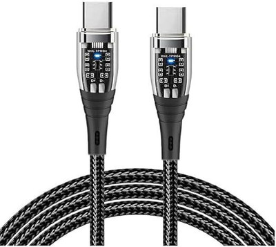 bs power Type C 1.5 m PD Transparent(Compatible with Mobile phones, LAPTOP, Black, One Cable)