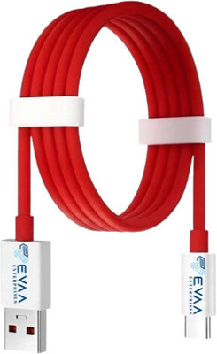 EVAAENTERPRISES Type C 6 A 1 m Nylon Braiding SuperVOOC Charge 6-A Cable(Compatible with All Type-C Devices, Red, One Cable)
