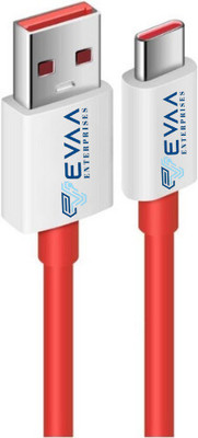 EVAAENTERPRISES Type C 6 A 1 m Nylon Braiding Fast Charging and Sync 100w Data Cable(Compatible with All Type-C Devices, Red, One Cable)
