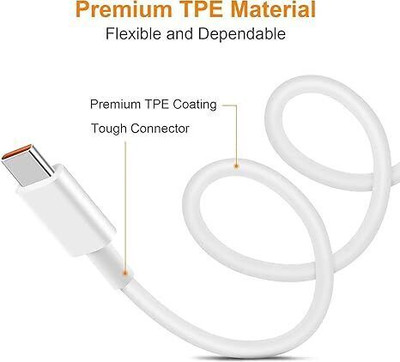 X88 Pro USB Type C Cable 1.2 m USB to type c cable Cable: Suitable for All Mobiles(Compatible with Mobile, White, One Cable)