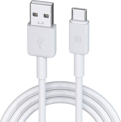 Portronics Type C 3 A 1 m Konnect Link Type C Fast Charging Cable(Compatible with Smartphones, White, One Cable)