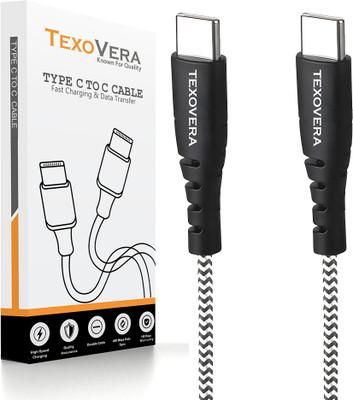 TEXOVERA Type C 1 m 100W Data Cable High Speed Charging(Compatible with Mobile, 100W Black, One Cable)