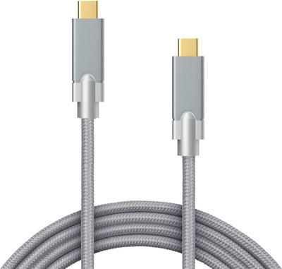 Bandridge Type C 1 m U SERIES 3.1A USB Type C To Type C Nylon Braided Cable with Fast Charging(Compatible with Compatible with Smartphones, iPad & Macbook, Grey, One Cable)